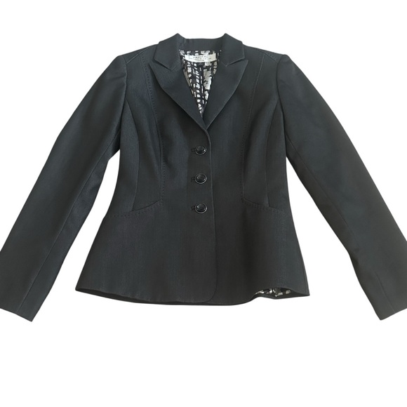 Tahari Arthur S. Levine Dark Gray Blazer Womens 0P 0 Petite - Picture 2 of 6